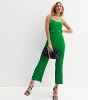 Cameo Rose Green Bustier Belted Pleated Crop Leg Jumpsuit